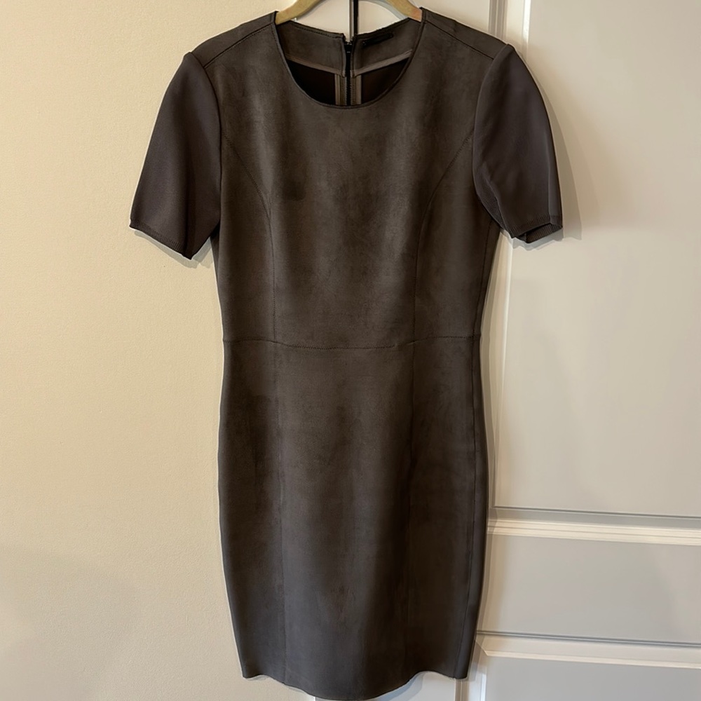 Suede elie tahari dress